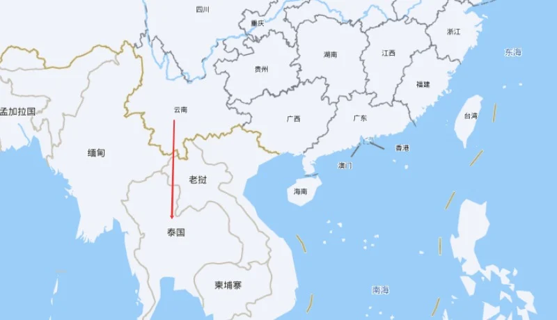 中国云南到泰国