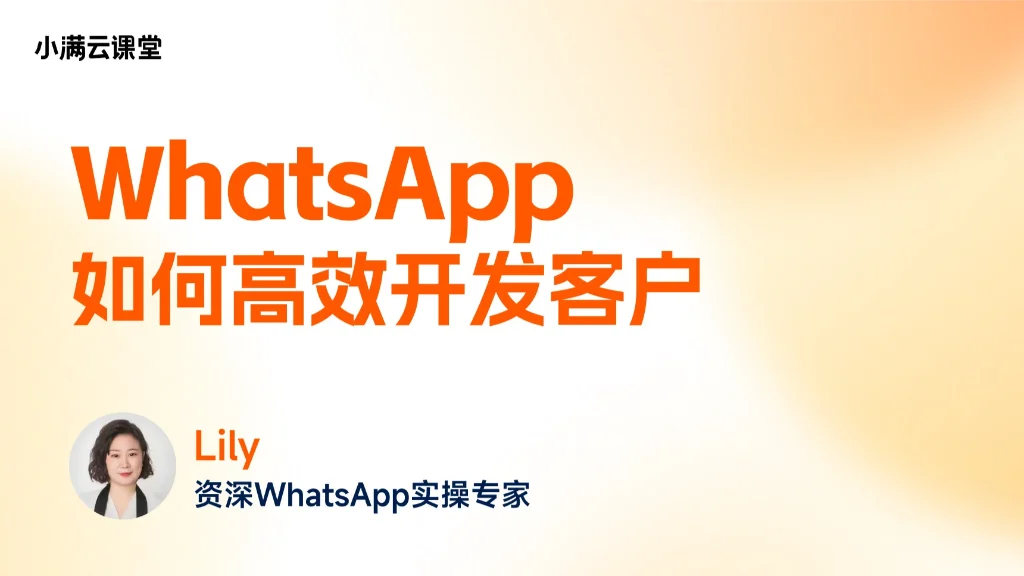 WhatsApp如何高效开发客户